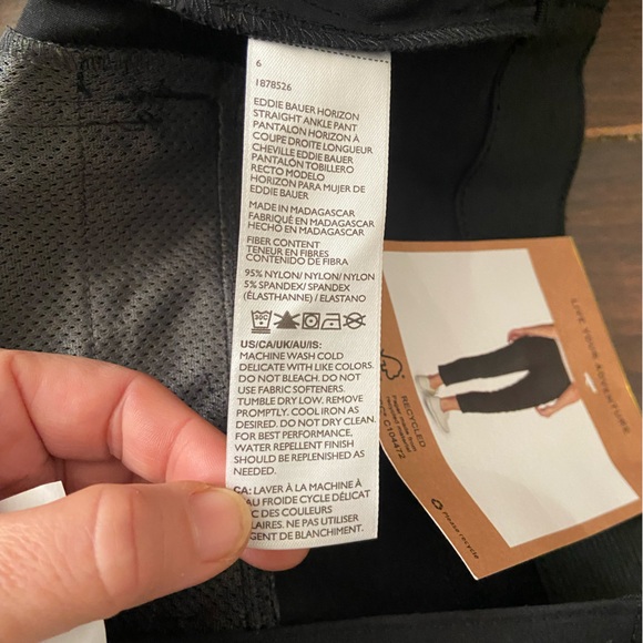 Eddie Bauer Women's Horizon Straight Ankle Pant UPF 50+ Black Size 6 - Picture 9 of 12